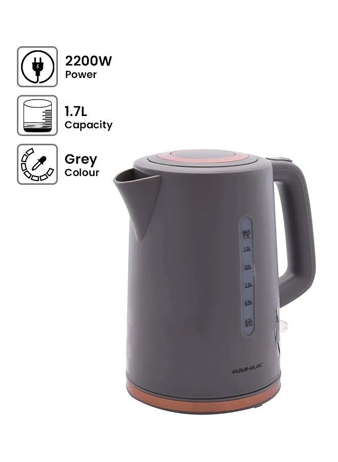 Alsaif Tornado Electric Kettle 1.7 L 2200 W 91636/4/1gy Grey - Image 1
