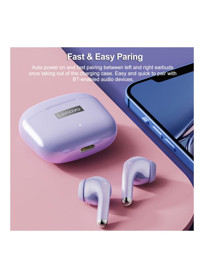 Lenovo LP40 True Wireless In Ear Headset with Mic Purple - Image 2