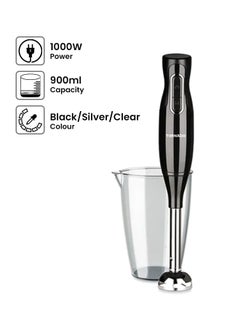 TORNADO Hand Blender With Turbo Speed 1000W THB-1000MK Black/Silver/Clear  - Image 1