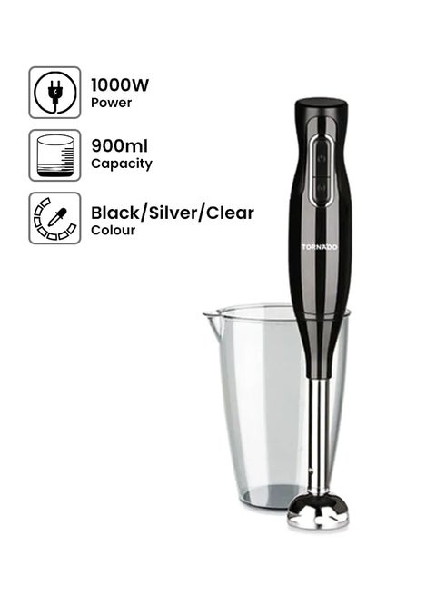 Hand Blender With Turbo Speed 1000W THB-1000MK Black/Silver/Clear