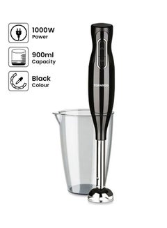TORNADO Hand Blender 1000 Watt With Stainless Steel Blade And Turbo Speed THB-1000S Black 