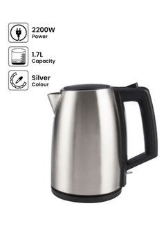 TORNADO Stainless Steel Kettle 1.7 Liter , 1850-2200 Watt 1.7 L 2200.0 W TKS-2117 Silver 