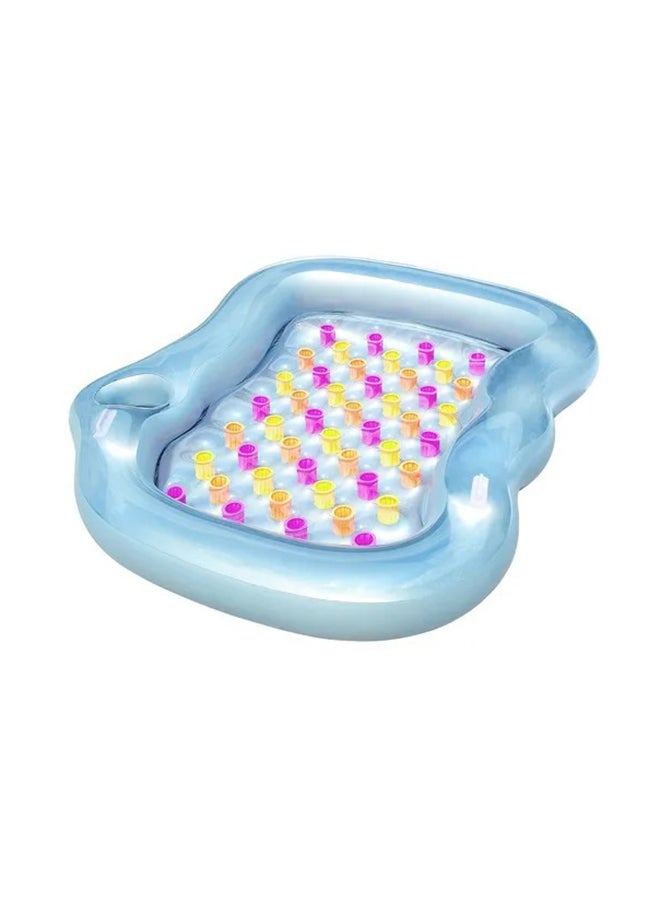 Bestway Double Designer Inflatable Pool Lounger With Glass Holder ‎205.99x173.99x24.99cm - Image 1