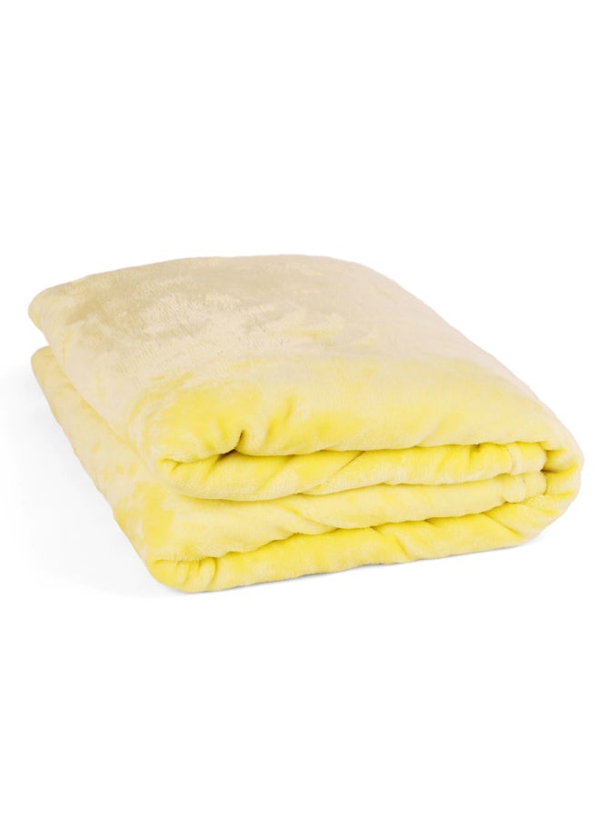 Mintra Lightweight Blanket Bed and Sofa 250 GSM Extra Soft Premium Microfiber Yellow 220x180cm - Image 3