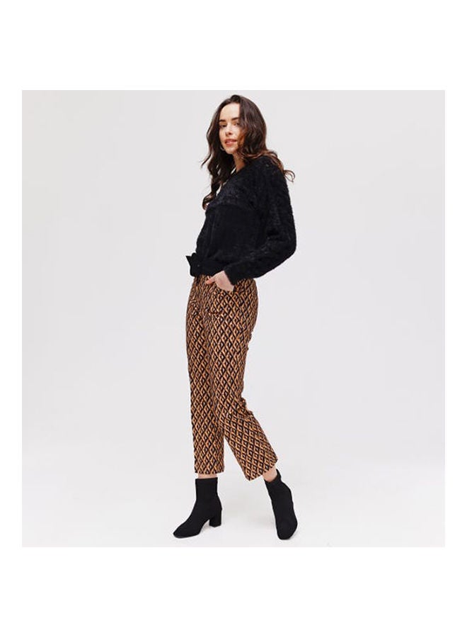 promod - Calf-Length Patterned Trousers Multicolour Print - Image 1