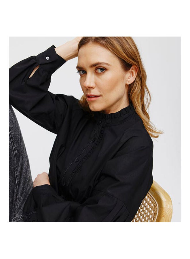promod - Romantic Maxi Shirt Black - Image 1