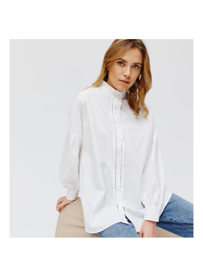 promod - Collared Neck Shirt White - Image 1