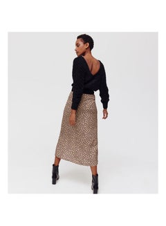 promod Long Patterned Skirt Beige Print  - Image 2