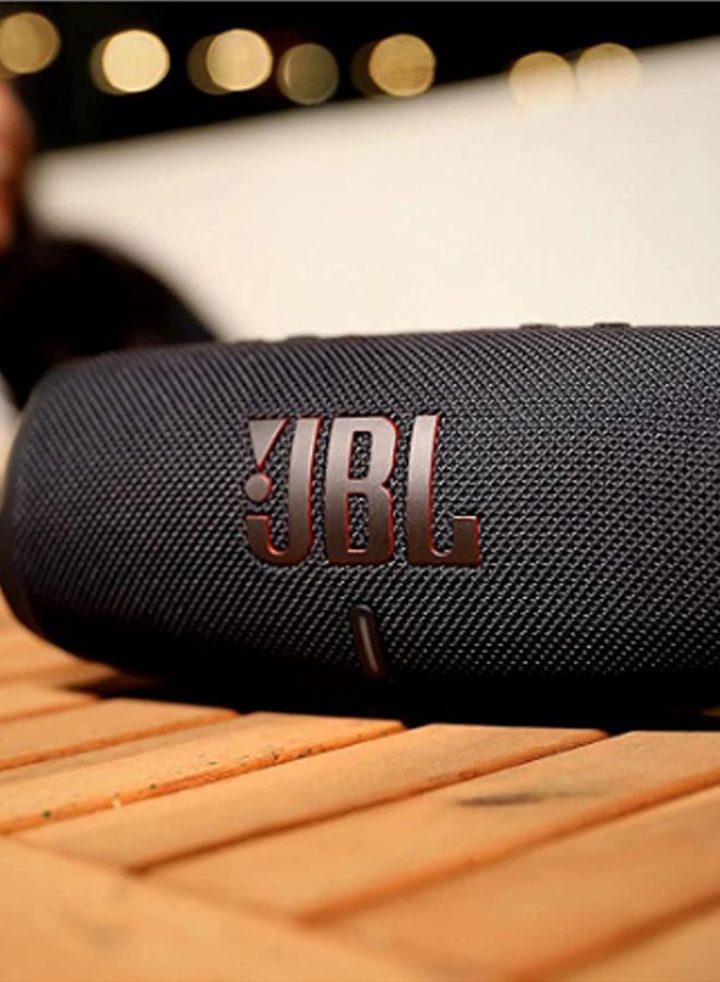 Charge 5 Portable Bluetooth Speaker Splash Proof Black