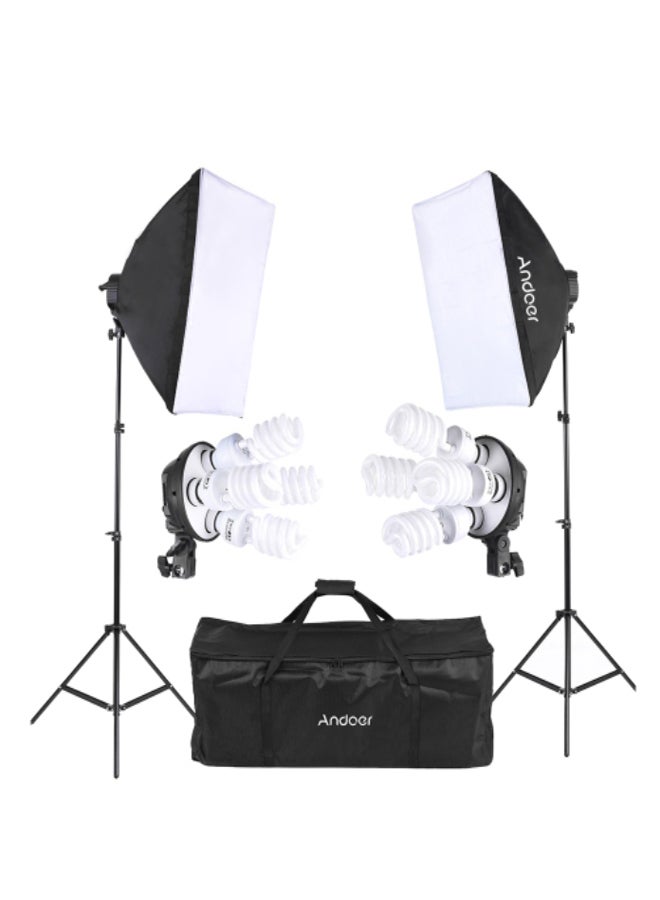 ANDOER - 17-Piece Studio Photography Lighting Kit Black/White - Image 1