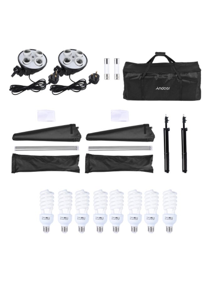 ANDOER - 17-Piece Studio Photography Lighting Kit Black/White - Image 1
