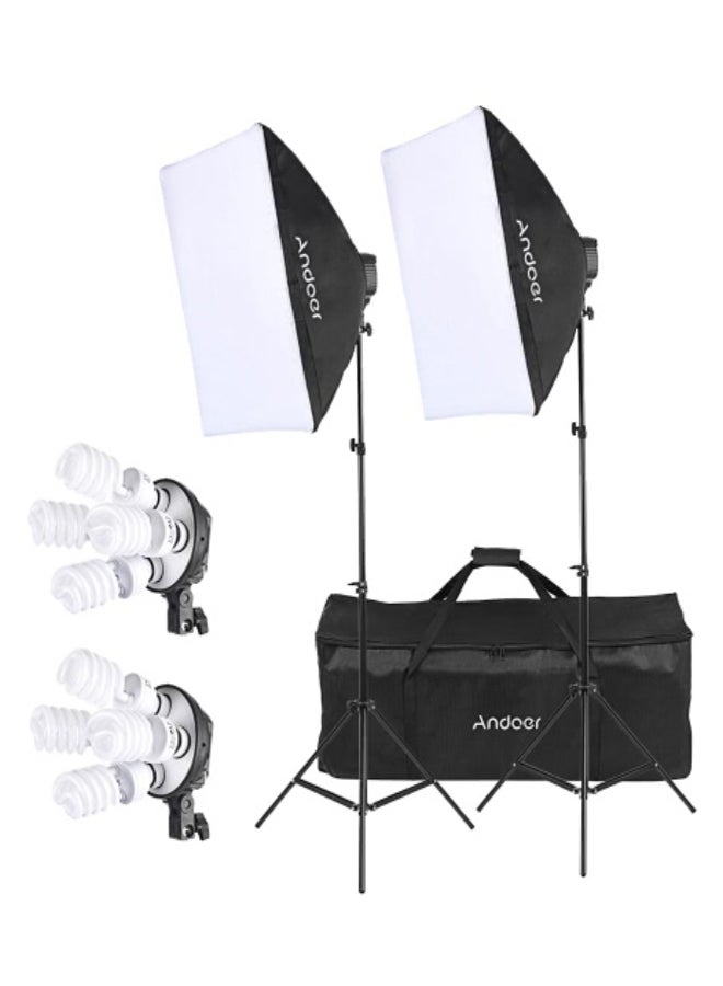 ANDOER - 17-Piece Studio Photography Lighting Kit Black/White - Image 1