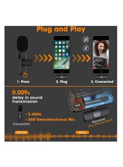 Rock Pow Auto-syncs Clip-on Wireless Lavalier Microphone for iPhone MIC001 Black  - Image 3
