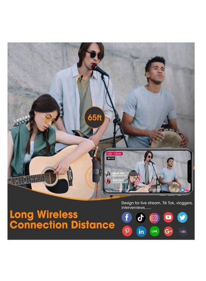 Rock Pow - Auto-syncs Clip-on Wireless Lavalier Microphone for iPhone MIC001 Black - Image 1