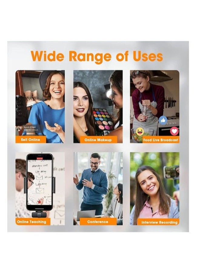 Rock Pow - Auto-syncs Clip-on Wireless Lavalier Microphone for iPhone MIC001 Black - Image 1