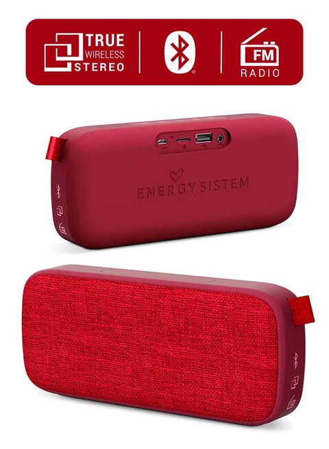 Fabric Box 3+ Trend (Portable Bluetooth v5.0 Speaker, TWS, 6 W, USB & microSD, MP3 player, FM Radio) Cherry