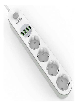 Smart Strip Control Power Cord 4 Socket Outlets White 290x52x41mm - v1653888587/N51295640A_1