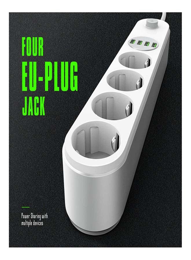 LDNIO - Smart Strip Control Power Cord 4 Socket Outlets White 290x52x41mm - Image 1