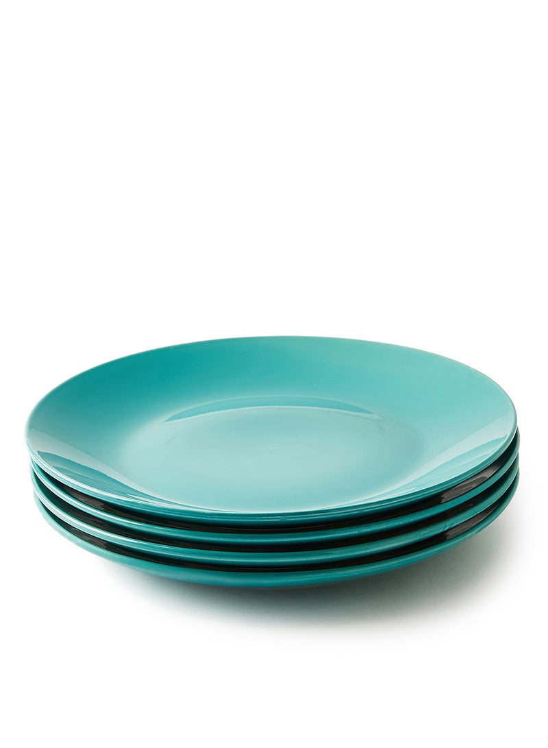 Noon East 4 Piece Stoneware Dinner Plates Set - Dishes - Plates - Plate Set - Dinner Set - Ceramic Plate - Dinner Plate - Serves 4 - Fresh Teal Fresh Teal 10.5inch  - Image 1