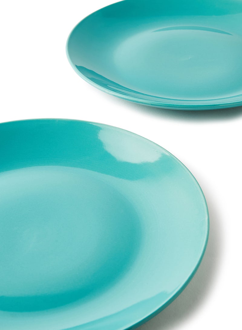 Noon East 4 Piece Stoneware Dinner Plates Set - Dishes - Plates - Plate Set - Dinner Set - Ceramic Plate - Dinner Plate - Serves 4 - Fresh Teal Fresh Teal 10.5inch  - Image 3