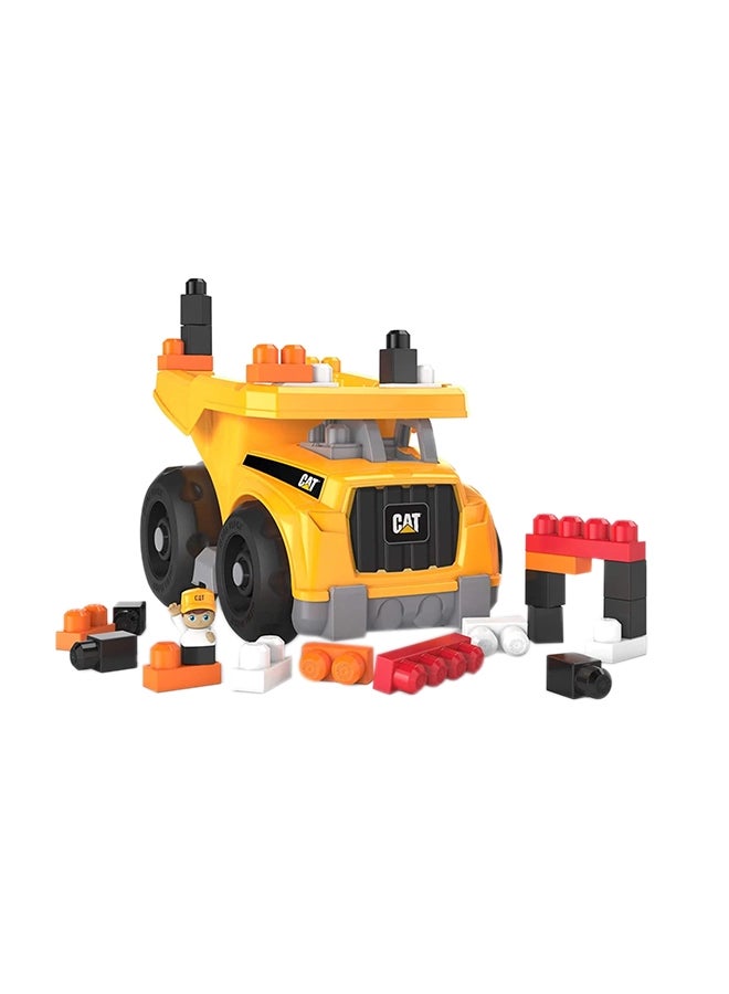 DCJ86 Cat Toddler Blocks Building Toy Set, Large Dump Truck with 25 Pieces and Storage, Yellow, Ages 1+ Years 25 2+ Years - v1653897897/N11012719A_1