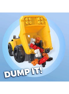 Mega Bloks DCJ86 Cat Toddler Blocks Building Toy Set, Large Dump Truck with 25 Pieces and Storage, Yellow, Ages 1+ Years 25 2+ Years  - Image 2