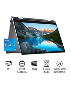 Inspiron 14 5410 Convertible Laptop With 14' Full HD Display,Intel 11th Gen Core i5-1155G7/8 GB RAM/512GB SSD/Integrated Graphics/Windows 10 Home/International Version English/Arabic Silver