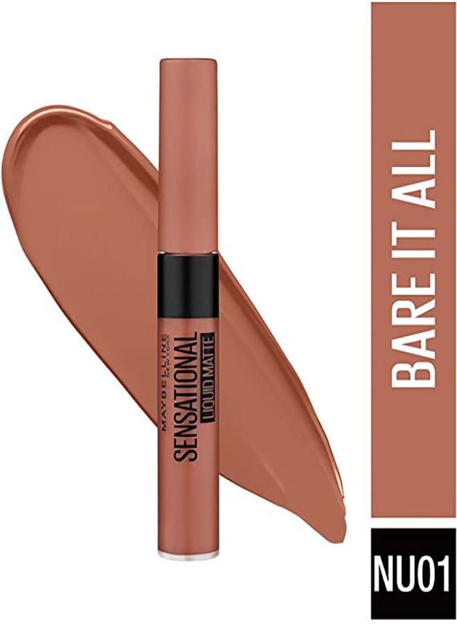 MAYBELLINE NEW YORK Sensational Liquid Matte - Bare It All Nude 01 - Image 3