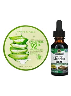 NATURE REPUBLIC Aloe Vera Soothing Gel With Nature's Answer Licorice Root Serum 300+30ml  - Image 1