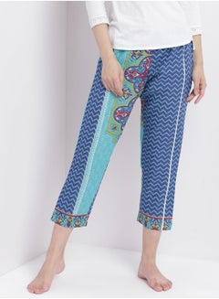 Aila Comfortable Casual Loungewear Pyjama Pants With A Matching Scrunchie Teal  - Image 1