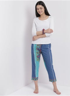 Aila Comfortable Casual Loungewear Pyjama Pants With A Matching Scrunchie Teal  - Image 3