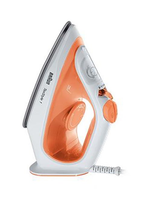 Steam Iron, 120g Steam Shot per Minute, Non Stick Soleplate, Self Clean, 50% Energy Saving, 220 ml 1900 W SI1009OR Orange/White