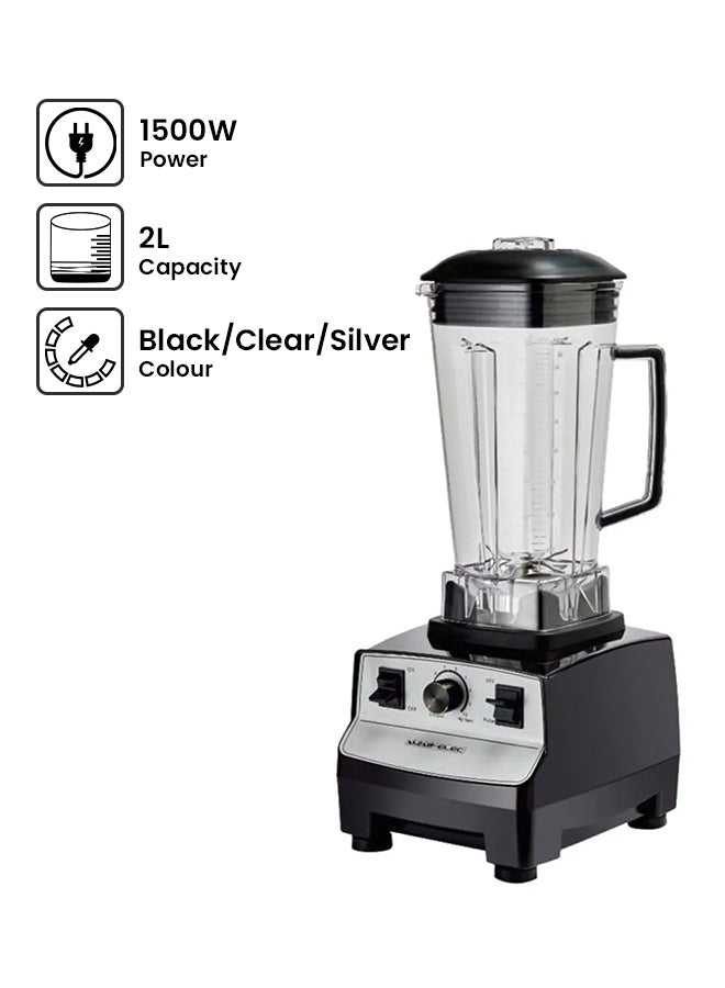 ألسيف إليك خلاط كهربائي تجاري بقدرة 1500 وات 2 L 1500 W E06018 أسود\ساطع\فضي - Image 1