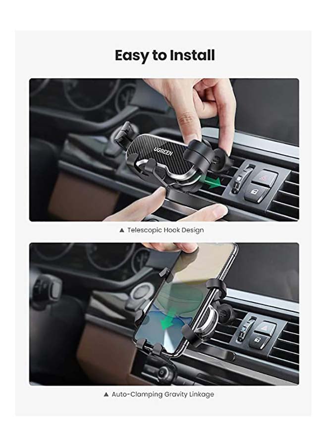 Ugreen Car Phone Holder for Air Vent Mobile Holder Car Cradle with Auto Lock Design Car Phone Mount for Air Vent iPhone Car Holder Car Mount Compatible with Phone15/14/13 Series, Galaxy S23/S22/S21 black - Image 4