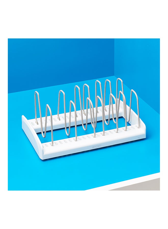 YouCopia Store More Adjustable Pot Lid Organizer, St And ard, White, 50159 White/Beige 18.4x29.2x12.7cm - Image 3
