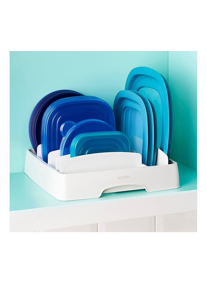 YouCopia YouCopia Stora Lid Adjustable Food Container Lid Organizer for Kitchen Cabinet Storage, Medium, 50083 White 27.3x28.9x8.3cm  - Image 2