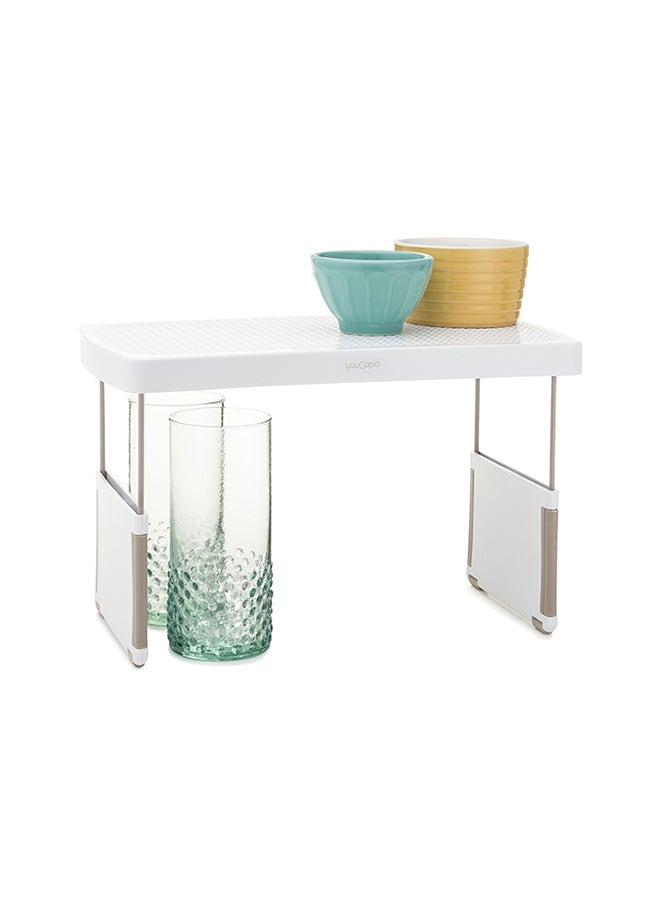 YouCopia - YouCopia - Store More 13-Inch Height Adjustable Kitchen Cabinet Shelf Organizer - White - 50089 White/Brown 13inch - Image 1