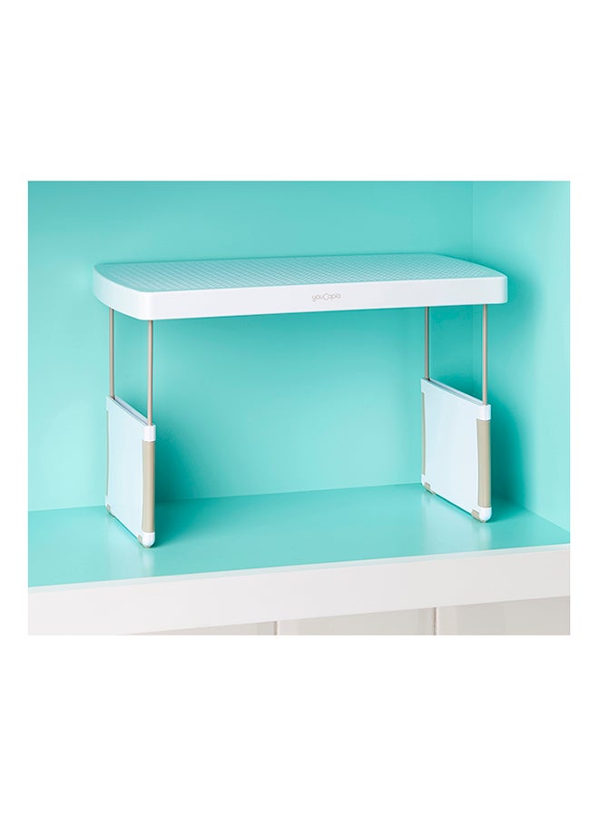 YouCopia - YouCopia - Store More 13-Inch Height Adjustable Kitchen Cabinet Shelf Organizer - White - 50089 White/Brown 13inch - Image 1