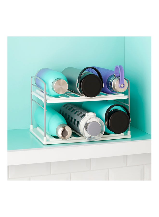 YouCopia - YouCopia UpSpace Water Bottle Organizer, Adjustable Storage Rack for Kitchen Cabinet And Pantry Organization, 2-Shelf , 50185 White 7.5x11.4x7.4inch - Image 1