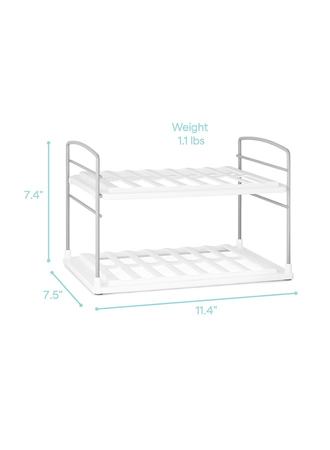 YouCopia - YouCopia UpSpace Water Bottle Organizer, Adjustable Storage Rack for Kitchen Cabinet And Pantry Organization, 2-Shelf , 50185 White 7.5x11.4x7.4inch - Image 1