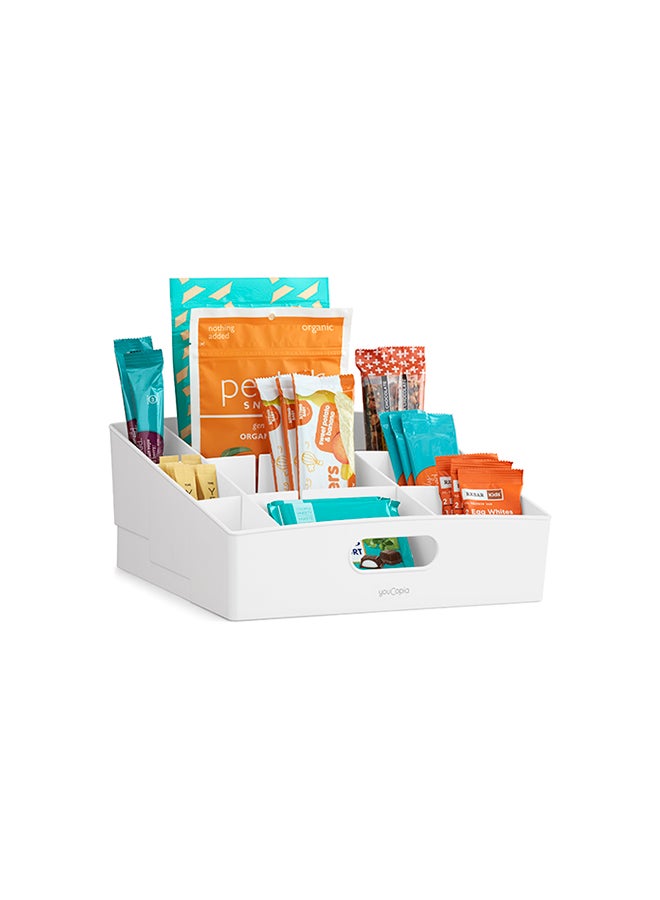 YouCopia YouCopia 3 Packet And Snack Shelf Bin Tiered Packet And Snack Bin Organizer for Kitchen Cabinet Pantry, Large, White, 50244 White 27.3x23.6x13cm  - Image 1