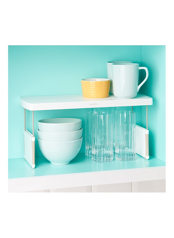 YouCopia - YouCopia Store More Riser Adjustable Kitchen Organizer, 17" Shelf , White, 50223 White 17inch - Image 1
