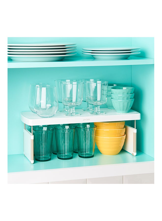 YouCopia - YouCopia Store More Riser Adjustable Kitchen Organizer, 17" Shelf , White, 50223 White 17inch - Image 1