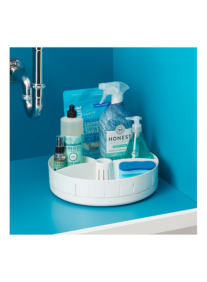 YouCopia - YouCopia Sink Suite Under Sink Turntable with Adjustable Dividers, Lazy Susan Organizer for Kitchen or Bathroom Storage, White, 50264 White 30.5x30.5x8.3cm - Image 1