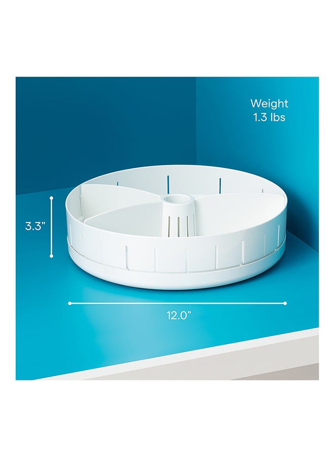 YouCopia - YouCopia Sink Suite Under Sink Turntable with Adjustable Dividers, Lazy Susan Organizer for Kitchen or Bathroom Storage, White, 50264 White 30.5x30.5x8.3cm - Image 1