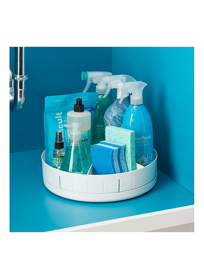 YouCopia - YouCopia Sink Suite Under Sink Turntable with Adjustable Dividers, Lazy Susan Organizer for Kitchen or Bathroom Storage, White, 50264 White 30.5x30.5x8.3cm - Image 1