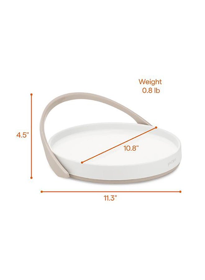 YouCopia YouCopia Crazy Susan Cabinet Turntable Organizer With Backstop, 11", White, 50238 White/Beige 27.4x28.7x11.4cm  - Image 4