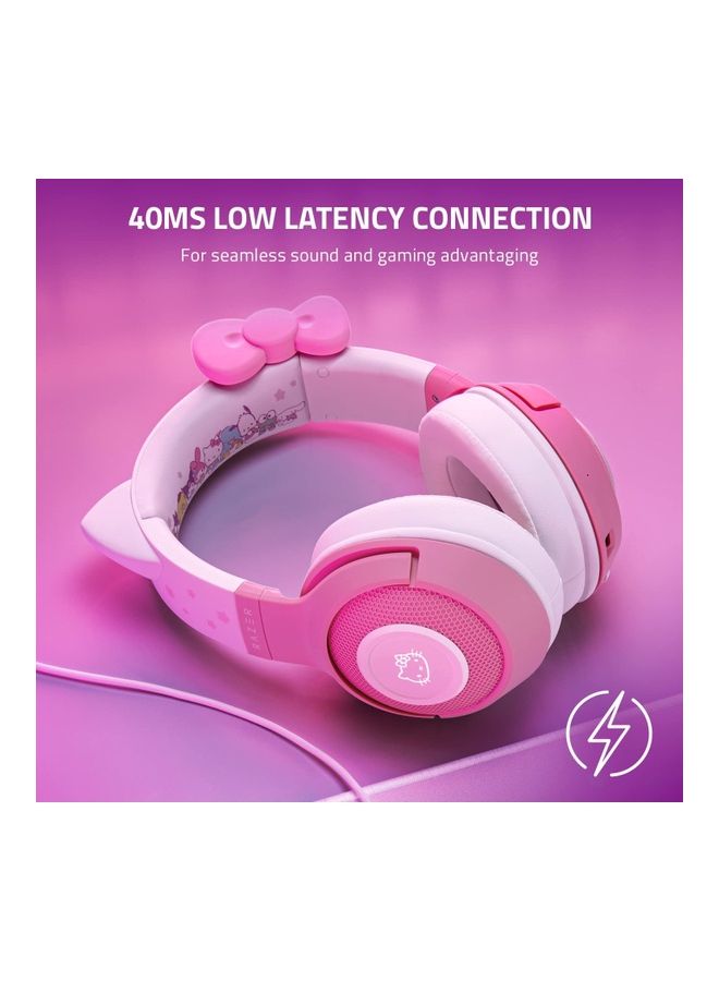 Razer Kraken BT Headset: Bluetooth 5.0-40ms Low Latency Connection - Custom-Tuned 40mm Drivers - Beamforming Microphone - Powered by Razer Chroma - Hello Kitty & Friends Edition