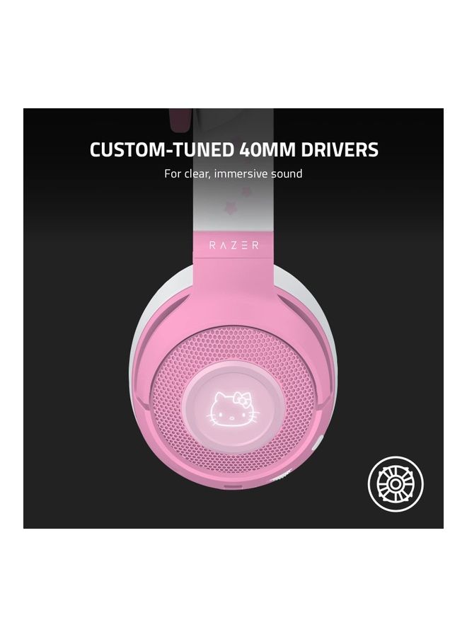 Razer Kraken BT Headset: Bluetooth 5.0-40ms Low Latency Connection - Custom-Tuned 40mm Drivers - Beamforming Microphone - Powered by Razer Chroma - Hello Kitty & Friends Edition