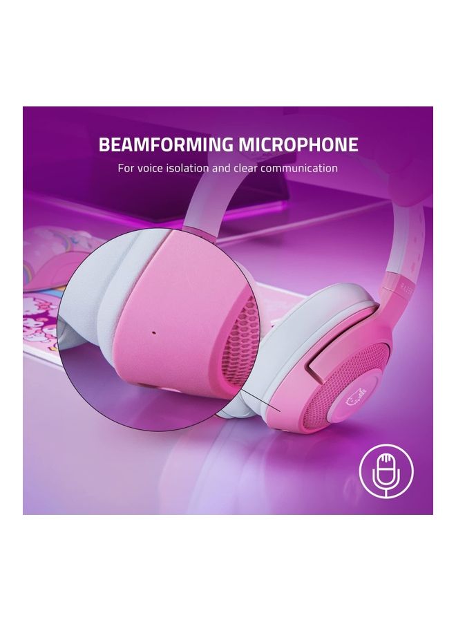Razer Kraken BT Headset: Bluetooth 5.0-40ms Low Latency Connection - Custom-Tuned 40mm Drivers - Beamforming Microphone - Powered by Razer Chroma - Hello Kitty & Friends Edition